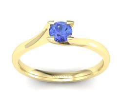 Złoty pierścionek z tanzanitem - P15113Zt