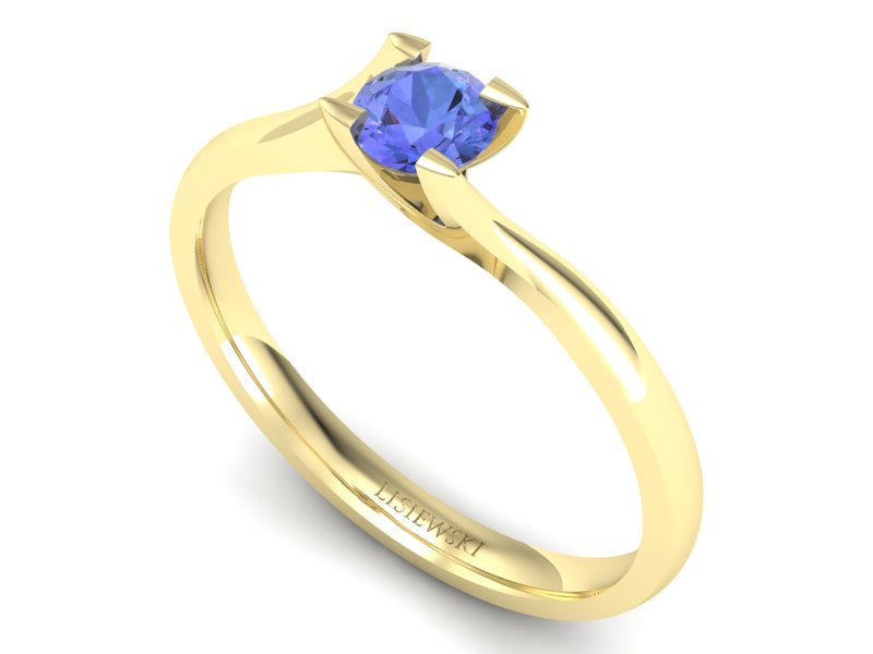Złoty pierścionek z tanzanitem - P15113Zt - 3