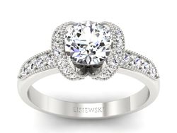 Pierścionek zaręczynowy z brylantami białe złoto - P15114b