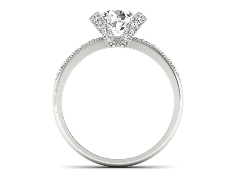 Platynowy pierścionek zaręczynowy z brylantami - P15114pt - 2