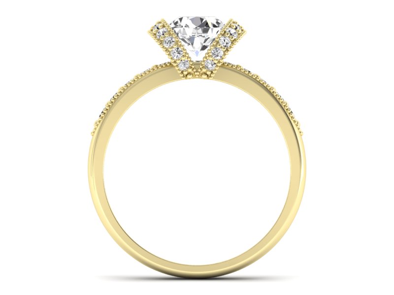 Pierścionek zaręczynowy z brylantami żółte złoto - p15114z - 2