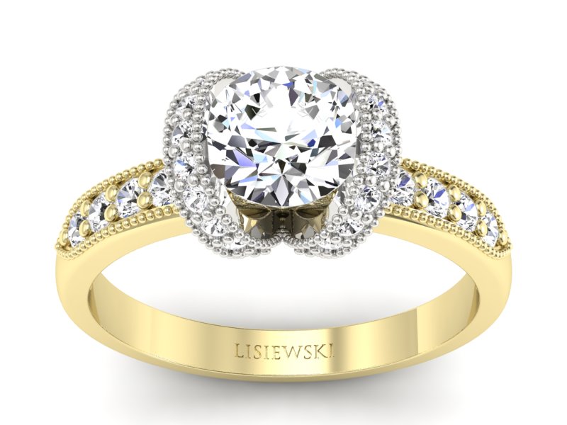 Pierścionek zaręczynowy z brylantami - p15114zb - 1