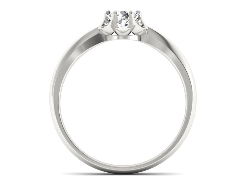 Złoty Pierścionek z brylantem białe złoto 585 - P15115b_s