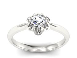 Złoty Pierścionek z brylantem białe złoto 585 - P15115b_SIH