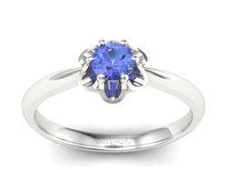 Złoty pierścionek białe złoto z tanzanitem piękno - P15115bt