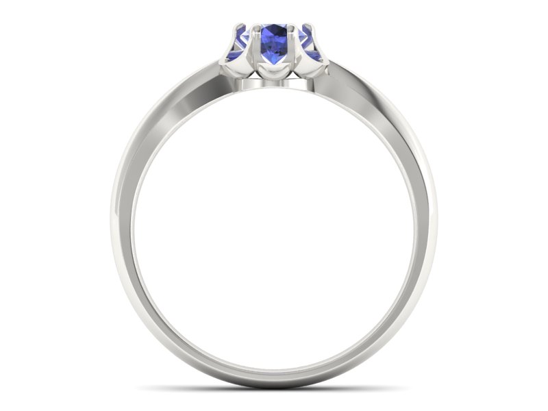 Złoty pierścionek z tanzanitem białe złoto - P15115bt - 2