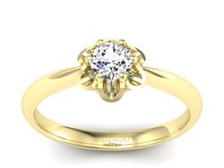 Złoty Pierścionek z brylantem żółte złoto 585 - P15115z