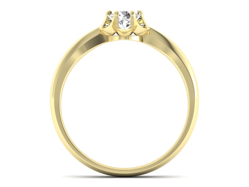 Złoty pierścionek z brylantem żółte złoto - P15115z - 2