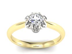 Złoty Pierścionek zaręczynowy z brylantem złoto - P15115zb