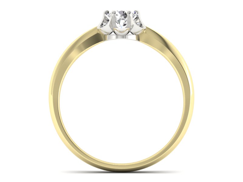 Złoty pierścionek zaręczynowy z brylantem - P15115zb - 2