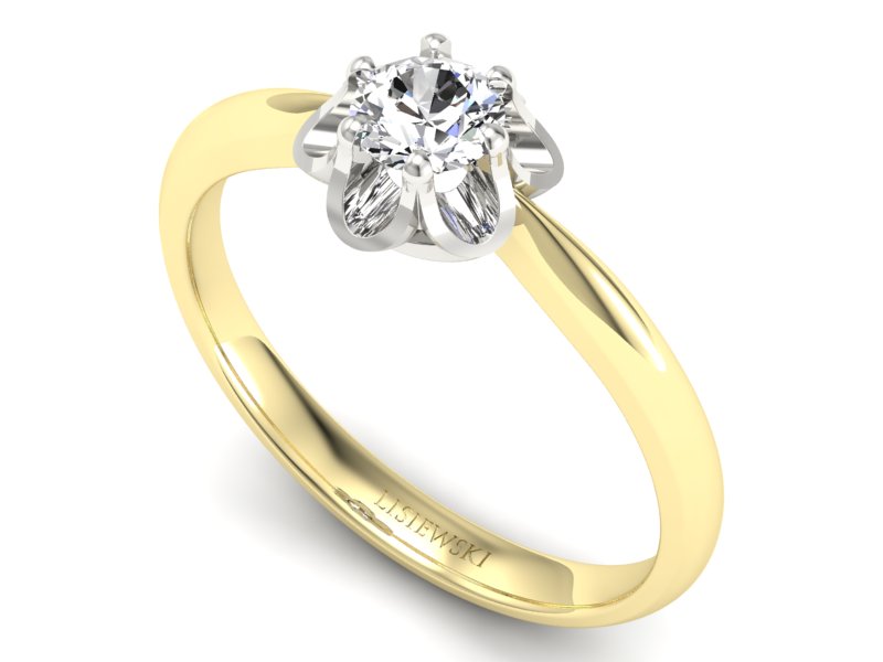 Złoty Pierścionek zaręczynowy z brylantem złoto - P15115zb