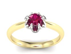 Pierścionek zaręczynowy z rubinem złoto 585 - P15115zbr