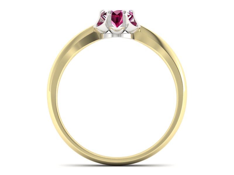 Pierścionek zaręczynowy z rubinem złoto 585 - P15115zbr - 2