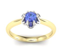 Pierścionek z tanzanitem żółte białe złoto 585 - P15115zbt