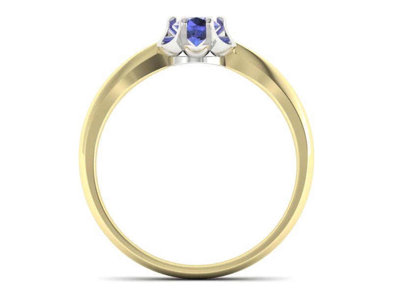 Pierścionek z tanzanitem żółte białe złoto 585 - P15115zbt - 2