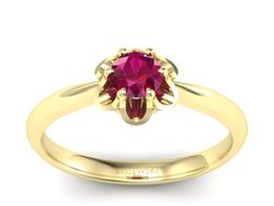 Złoty Pierścionek z rubinem żółte złoto próby 585 - P15115zr