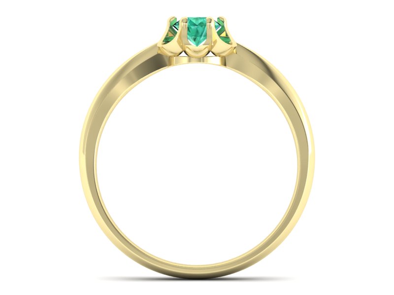 Złoty pierścionek ze szmaragdem żółte złoto - P15115zsm - 2