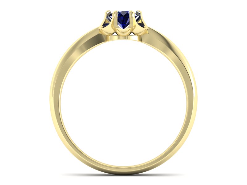 Złoty pierścionek z szafirem żółte złoto - P15115zsz - 2