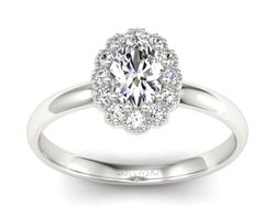 Złoty Pierścionek z diamentami białe złoto 585 - P15116b