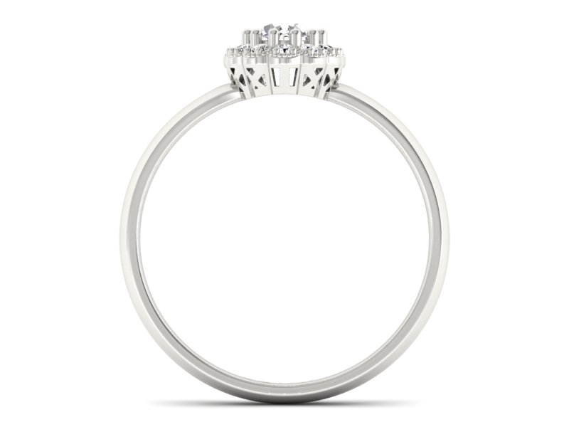 Złoty Pierścionek z diamentami białe złoto 585 - P15116b - 2