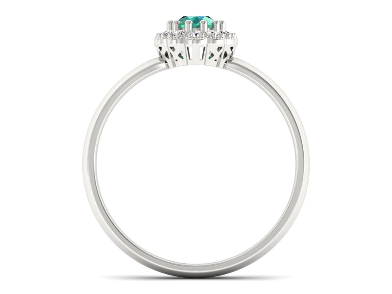 Złoty Pierścionek ze szmaragdem i brylantami - P15116bsm