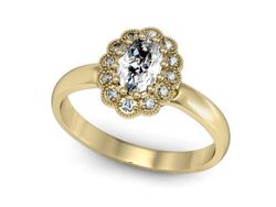 Złoty Pierścionek z diamentami żółte złoto 585 - P15116z