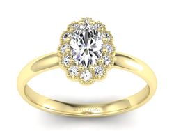 Złoty Pierścionek z diamentami żółte złoto 585 - P15116z