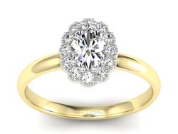 Pierścionek z diamentami żółte białe złoto - P15116zb