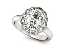 Pierścionek zaręczynowy z diamentami złoto 585 - P15117B