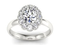 Pierścionek zaręczynowy z diamentami - P15117B