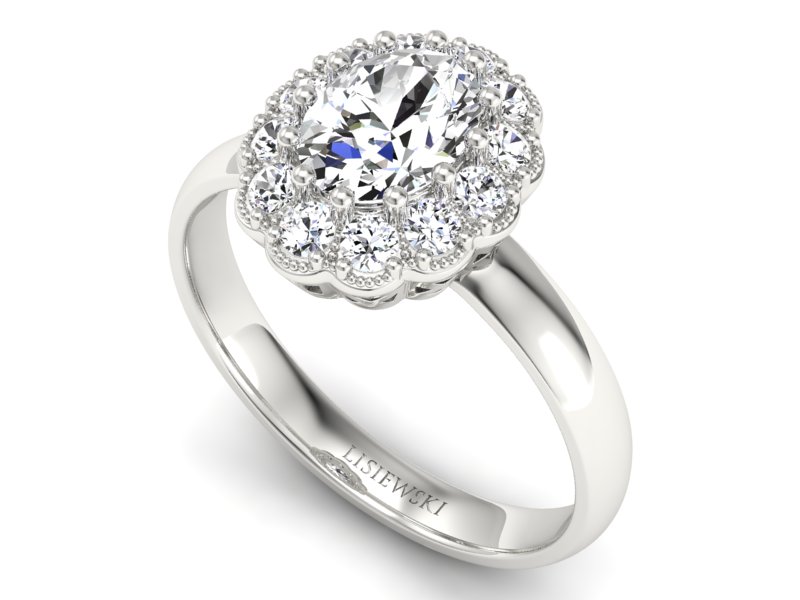 Pierścionek zaręczynowy z diamentami - P15117B - 3