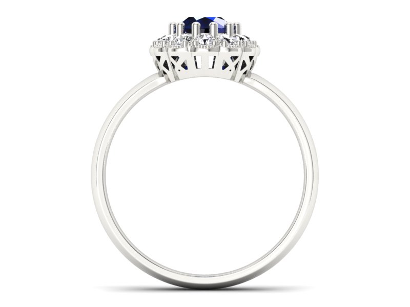 Pierścionek z szafirem i brylantami - p15117bsz - 2
