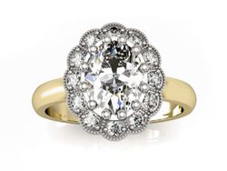 Pierścionek zaręczynowy z diamentami złoto 585 - P15117BZ