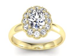 Złoty pierścionek z diamentami żółte złoto - P15117Z