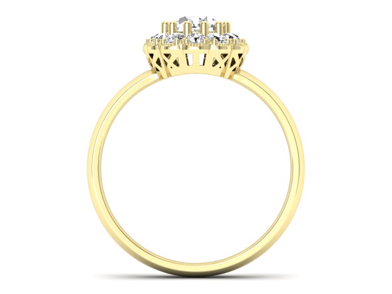 Złoty pierścionek z diamentami żółte złoto - P15117Z - 2