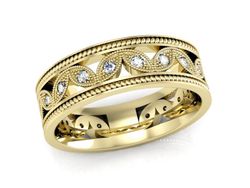 Obrączka z brylantami żółte złoto próba 585 - p15122z