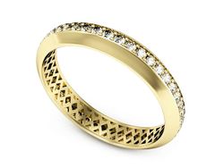 Obrączka z brylantami żółte złoto próba 585 - P15124z