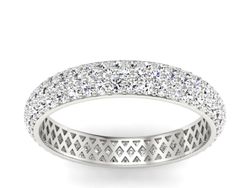 Pierścionek obrączka z brylantami białe złoto - P15125b