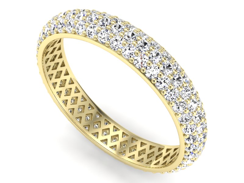 Obrączka z brylantami żółte złoto - P15125z - 3