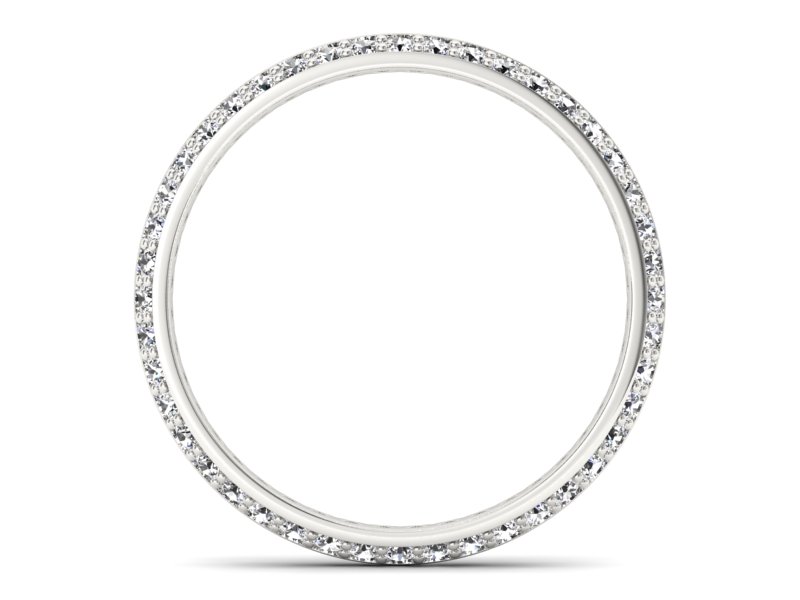 Obrączka z brylantami białe złoto półokrągła - p15132b - 2