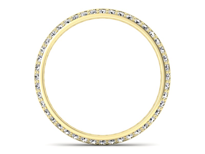 Obrączka z brylantami żółte złoto półokrągła - p15132z - 2