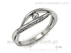 Pierścionek z platyny z brylantami próba 950 - p15136pt