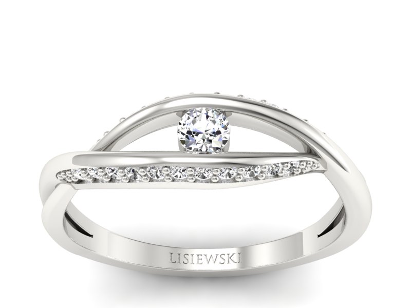 Pierścionek z platyny z brylantami - p15136pt - 1