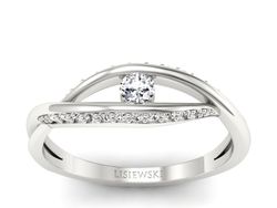 Pierścionek z platyny z brylantami - p15136pt