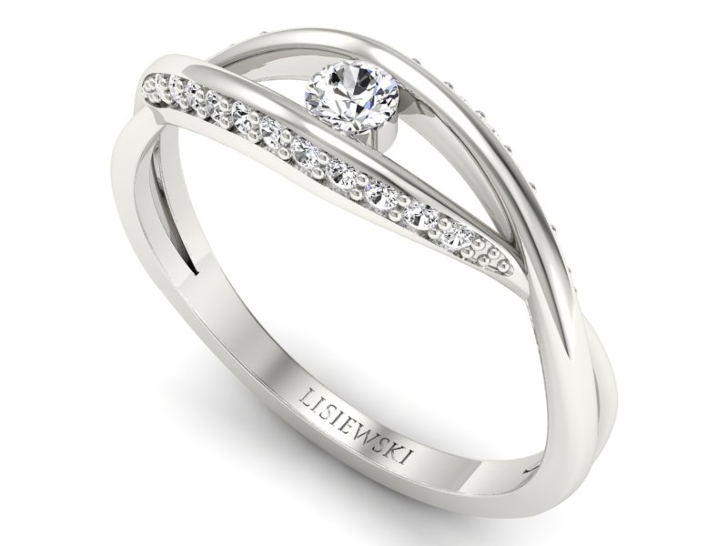 Pierścionek z platyny z brylantami próba 950 - p15136pt