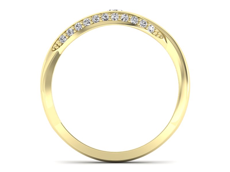 Pierścionek zaręczynowy z diamentami żółte złoto - p15136z - 2