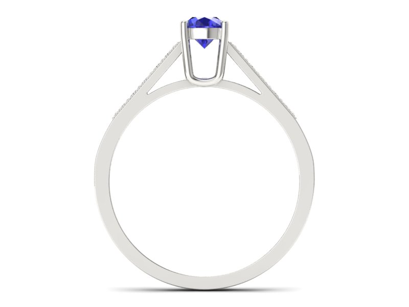 Pierścionek z szafirem białe złoto z brylantami - P15138bszc - 2