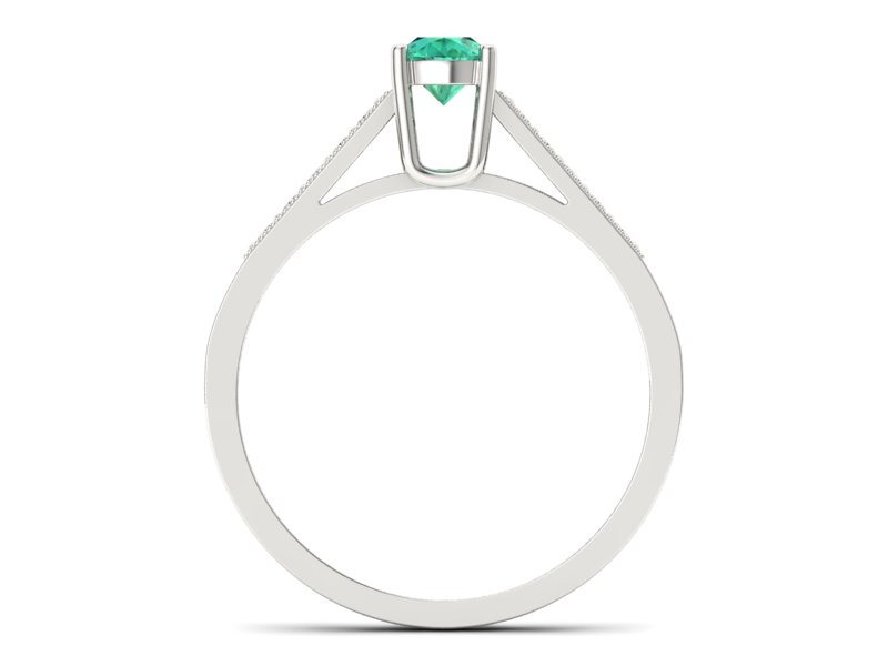 Złoty pierścionek ze szmaragdem i brylantami - P15138bszm - 2