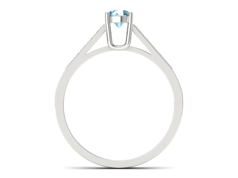 Pierścionek z topazem i brylantami białe złoto - P15138btp