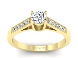 Pierścionek zaręczynowy z brylantami żółte złoto - P15138z